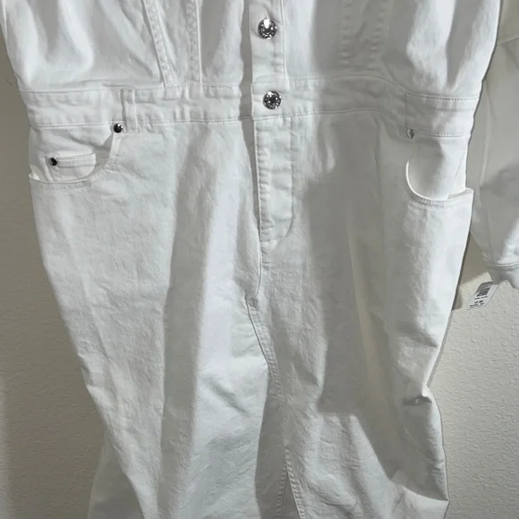 Eloquii women’s dress Sz 18 Oversized Denim Midi white baddie - Picture 9 of 12